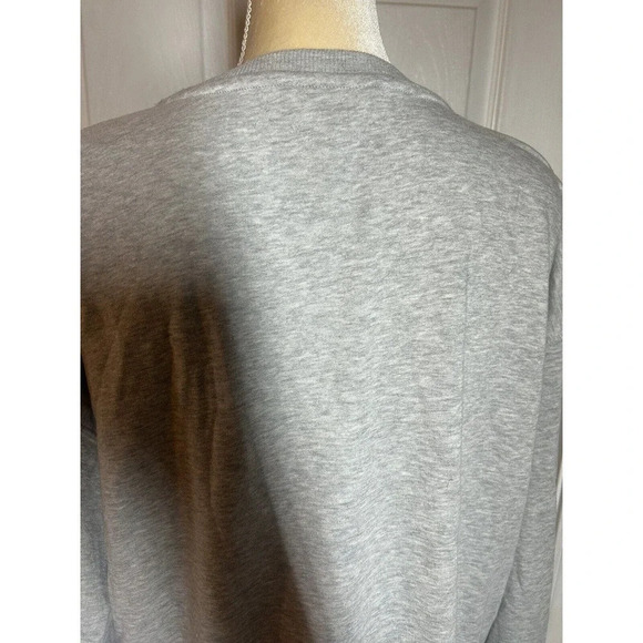 Miss Selfridge Women’s Cut Out V-Neck Sweatshirt Shirt Size 12 Grey - Picture 9 of 13
